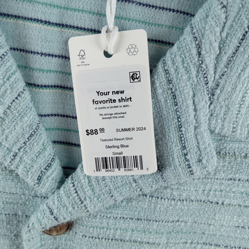 Marine Layer Light Blue Textured Button Down Shirt - Picture 5 of 10